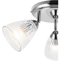 Cosylyte Athella Bathroom 3 Light Modern Ribbed Glass Spotlight - Size: 37 x 28 x 15cm - Silver - Wilko - thumbnail 5