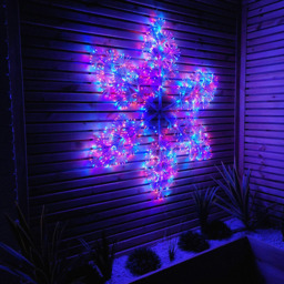 Samuel Alexander Rainbow LED Twinkling Starburst Snowflake Christmas Decoration 1.2m - Size: 120 x 120 x 10cm - White - Wilko - thumbnail 7