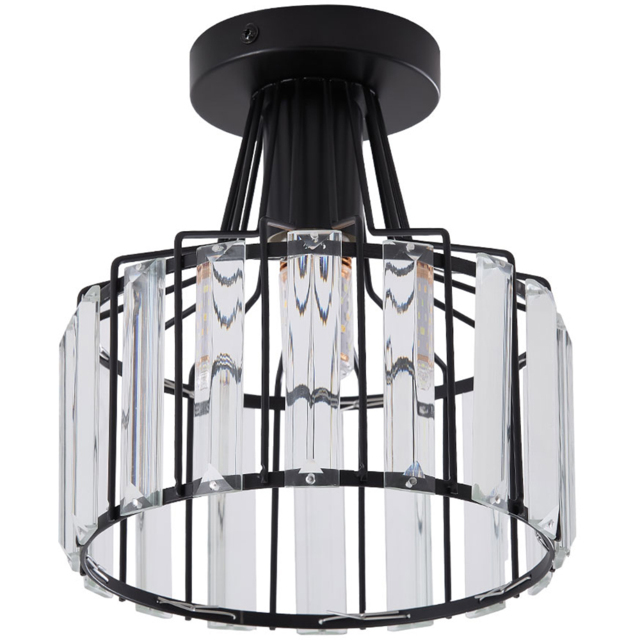 Living and Home E27 Screw Black Crystal Ceiling Light - Size: 20 x 19 x 19cm - Wilko - image 1
