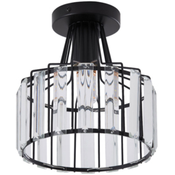 Living and Home E27 Screw Black Crystal Ceiling Light - Size: 20 x 19 x 19cm - Wilko