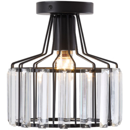 Living and Home E27 Screw Black Crystal Ceiling Light - Size: 20 x 19 x 19cm - Wilko - thumbnail 4