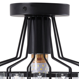 Living and Home E27 Screw Black Crystal Ceiling Light - Size: 20 x 19 x 19cm - Wilko - thumbnail 7