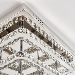 Living and Home 28 inch Square Glamourous Cystal LED Ceiling Light - Size: 16 x 70 x 70cm - Clear - Wilko - thumbnail 5