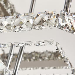 Living and Home 28 inch Square Glamourous Cystal LED Ceiling Light - Size: 16 x 70 x 70cm - Clear - Wilko - thumbnail 4