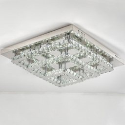 Living and Home 28 inch Square Glamourous Cystal LED Ceiling Light - Size: 16 x 70 x 70cm - Clear - Wilko - thumbnail 7
