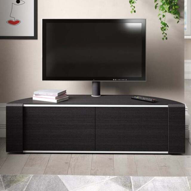 MDA Designs Sirius 1600 2 Door Black Complete TV Cabinet - Size: 45 x 160 x 48cm - Wilko - image 1