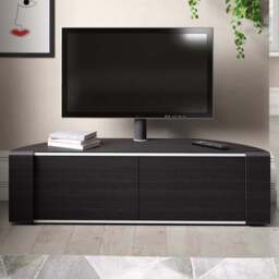 MDA Designs Sirius 1600 2 Door Black Complete TV Cabinet - Size: 45 x 160 x 48cm - Wilko