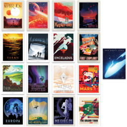 Artery8 NASA Space Grand Tour Exploration Wall Art Print 30 x 41cm 17 Pack - Size: 40.5 x 30.5 x 0.3cm - Multi - Wilko - thumbnail 1