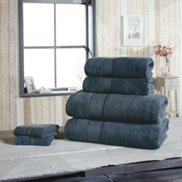 Rapport Home Royal Blue Velvet Woven Cotton Face Cloth - Size: 0.1 x 30 x 30cm - Wilko - thumbnail 3