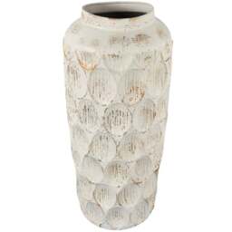 Isla Tall Metal Vase 54cm - White - Wilko