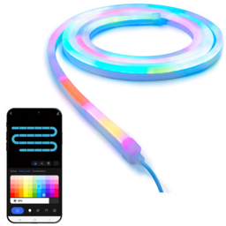 ValueLights Smart App-Control Music Sync Wall Gaming Neon Rope Light Kit 3m - Size: 300 x 12.5 x 2cm - White - Wilko - thumbnail 1