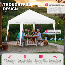 tectake Linosa 3 x 3m White Water and UV Resistant Gazebo - Wilko - thumbnail 4