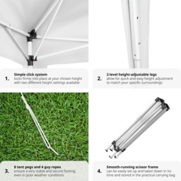 tectake Linosa 3 x 3m White Water and UV Resistant Gazebo - Wilko - thumbnail 6