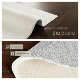 tectake Zonelle Cream Short Pile Ultra Soft Rug 110 x 60cm - Size: 97 x 37.5 x 45cm - Black - Wilko - thumbnail 6