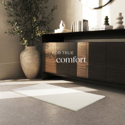 tectake Zonelle Cream Short Pile Ultra Soft Rug 110 x 60cm - Size: 97 x 37.5 x 45cm - Black - Wilko - thumbnail 4