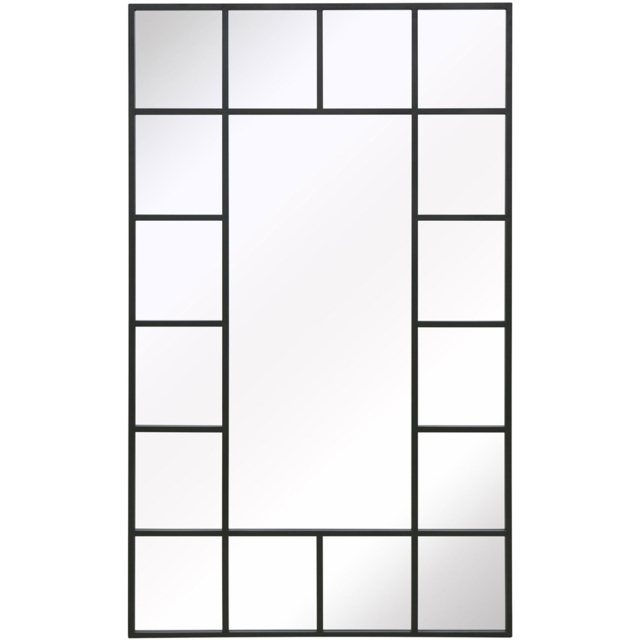 MirrorOutlet The Genestra Black Modern Wall and Leaner Garden Mirror 200 x 120cm - Size: 200 x 120 x 3cm - Wilko - image 1