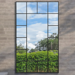MirrorOutlet The Genestra Black Modern Wall and Leaner Garden Mirror 200 x 120cm - Size: 200 x 120 x 3cm - Wilko - thumbnail 3