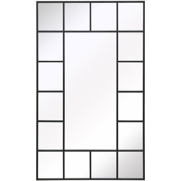 MirrorOutlet The Genestra Black Modern Wall and Leaner Garden Mirror 200 x 120cm - Size: 200 x 120 x 3cm - Wilko