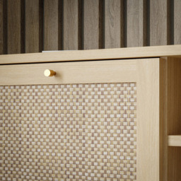 Florence Calasetta 2 Door 2 Shelf Light Oak Rattan TV Unit - Size: 41 x 159 x 57cm - Multi - Furniture to Go - Wilko - thumbnail 7