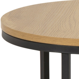 Florence Spiro Oak and Black Round Nest of Tables Set of 2 - Furniture To Go - Wilko - thumbnail 6