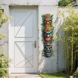 Indoor and Outdoor Tiki Trio Wall Hanging - Wilko - thumbnail 3