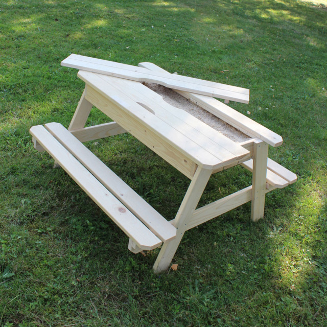Soulet Kids 4 Seater Wooden Picnic Table with Sand Pit - Tan - Wilko - image 1