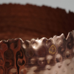 Leaf Hammered Copper Curvy Edge Metal Bowl 22 x 17cm - Size: 17 x 22 x 22cm - Orange - Wilko - thumbnail 6