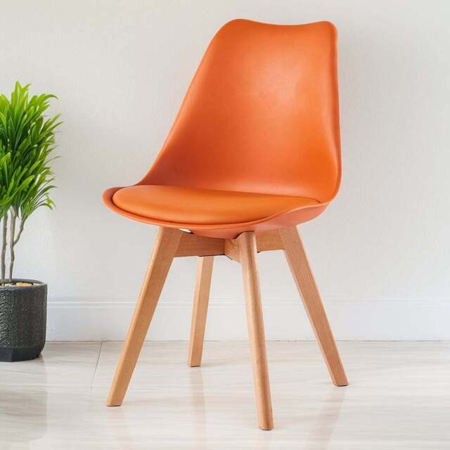 Eva Orange Padded Single Dining Chair - Size: Set of 1 - MCC - Wilko - image 1