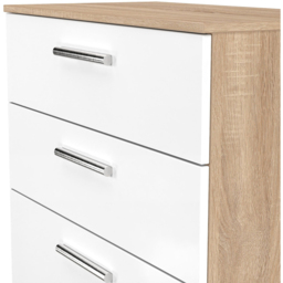 Crowndale Contrast 4 Drawer White Matt and Bardolino Oak Deep Chest of Drawers Ready Assembled - White Matt & Bardolino Oak - Wilko - thumbnail 6