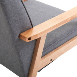 Portland Dark Grey Wooden Accent Chair - Size: Single - Wilko - thumbnail 4
