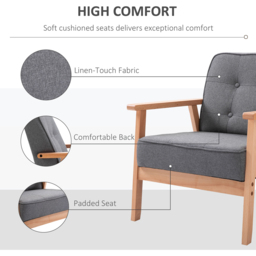 Portland Dark Grey Wooden Accent Chair - Size: Single - Wilko - thumbnail 6
