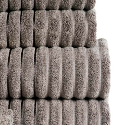 Rapport Home Charcoal Grey Ribbed Cotton Hand Towel - Size: 4 x 80 x 50cm - Wilko - thumbnail 4