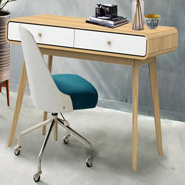 Loft24 Cassie 2 Drawer Oak White Compact Desk - Size: 79 x 120 x 50cm - Oak/White - Wilko - image 1
