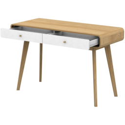 Loft24 Cassie 2 Drawer Oak White Compact Desk - Size: 79 x 120 x 50cm - Oak/White - Wilko - thumbnail 4