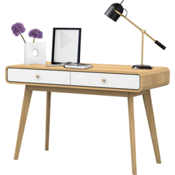 Loft24 Cassie 2 Drawer Oak White Compact Desk - Size: 79 x 120 x 50cm - Oak/White - Wilko - thumbnail 5