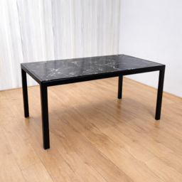 Kosy Koala 4 Seater Glass and Faux Leather Gem Pattern Dining Set Black and Marble Effect - Portland - Wilko - thumbnail 6