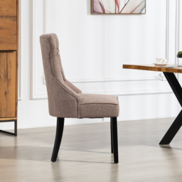 Artemis Home Lurano Set of 2 Dark Brown Fabric Dining Chair - Wilko - thumbnail 4