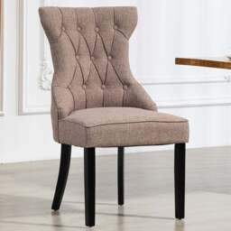 Artemis Home Lurano Set of 2 Dark Brown Fabric Dining Chair - Wilko