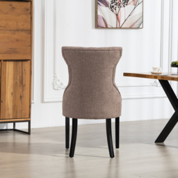 Artemis Home Lurano Set of 2 Dark Brown Fabric Dining Chair - Wilko - thumbnail 6