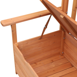 Outsunny Solid Fir Wood Garden Storage Bench - Size: 2 Seater - Brown - Wilko - thumbnail 4