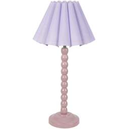 ValueLights Bobbins Lilac Scallop Tapered Shade Painted Rose LED Table Lamp - Pink - Wilko - thumbnail 1