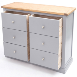 Cabinet Bits Rocca 6 Drawer Grey Chrome Knob Chest of Drawers - Wilko - thumbnail 6