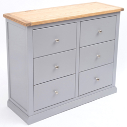 Cabinet Bits Rocca 6 Drawer Grey Chrome Knob Chest of Drawers - Wilko - thumbnail 5