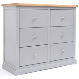 Cabinet Bits Rocca 6 Drawer Grey Chrome Knob Chest of Drawers - Wilko - thumbnail 4