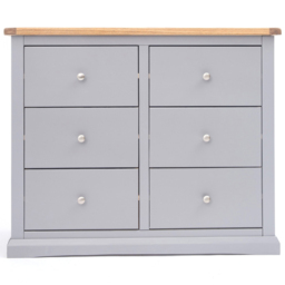 Cabinet Bits Rocca 6 Drawer Grey Chrome Knob Chest of Drawers - Wilko - thumbnail 3