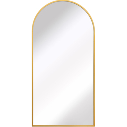 MirrorOutlet The Arcus Gold Framed Arched Leaner and Wall Garden Mirror 200 x 100cm - Size: 200 x 100 x 3cm - Wilko