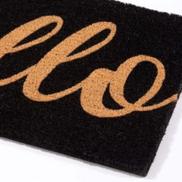 Esselle Home Natural Hello Coir Doormat 60 x 40cm - Brown - Wilko - thumbnail 4