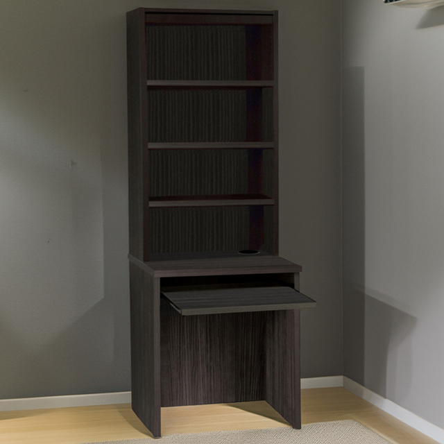 R White Cabinets 4 Shelf Small Laptop Desk with Keyboard Tray and Hutch Black - Size: 182.8 x 60 x 54cm - Wilko - image 1