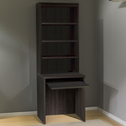 R White Cabinets 4 Shelf Small Laptop Desk with Keyboard Tray and Hutch Black - Size: 182.8 x 60 x 54cm - Wilko - thumbnail 1