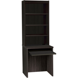 R White Cabinets 4 Shelf Small Laptop Desk with Keyboard Tray and Hutch Black - Size: 182.8 x 60 x 54cm - Wilko - thumbnail 3
